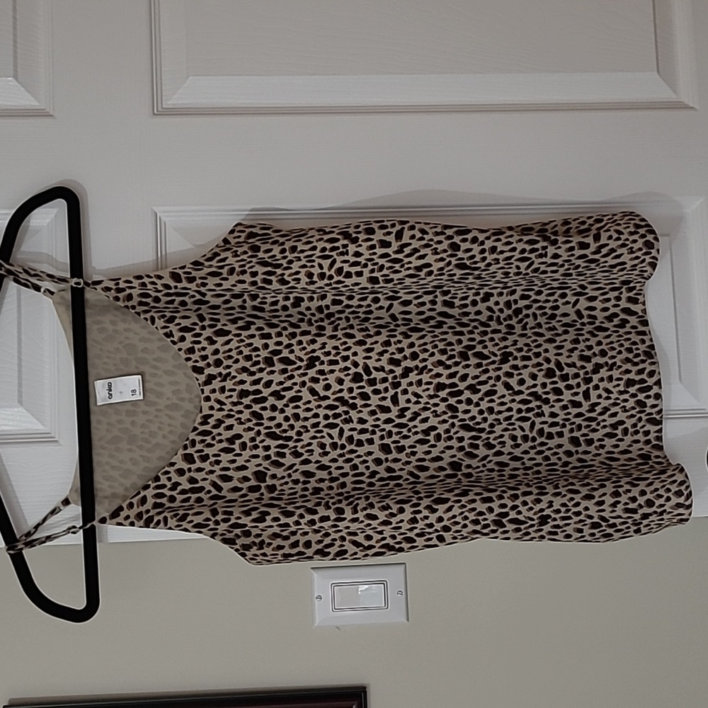 ANKO camisole, animal print, adjustable straps, flowy, Layering, size 18